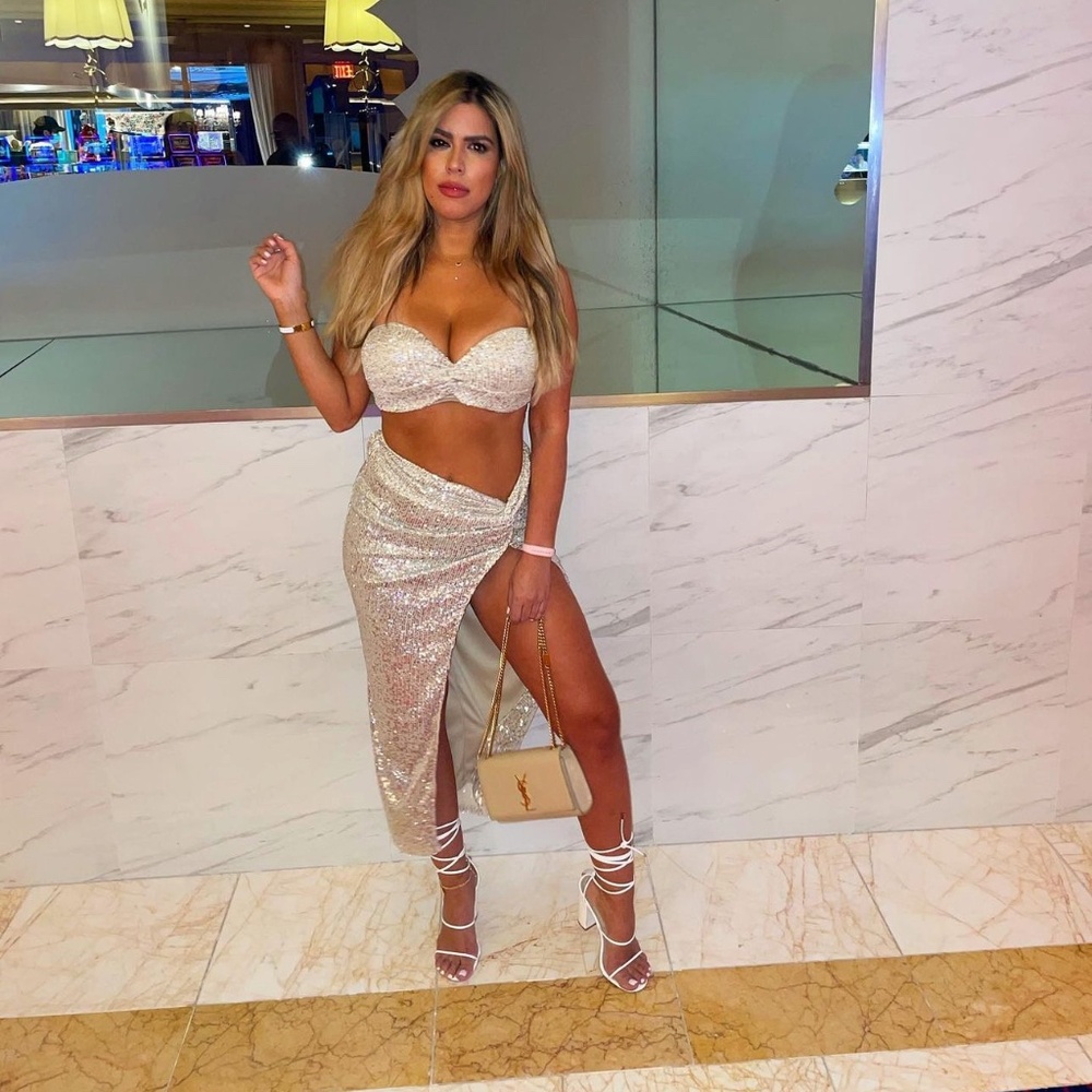 Sequins  two piece Skirt set